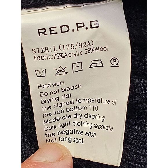 RED P.G. black sweater with sequence in the front Size Large - Picture 7 of 7